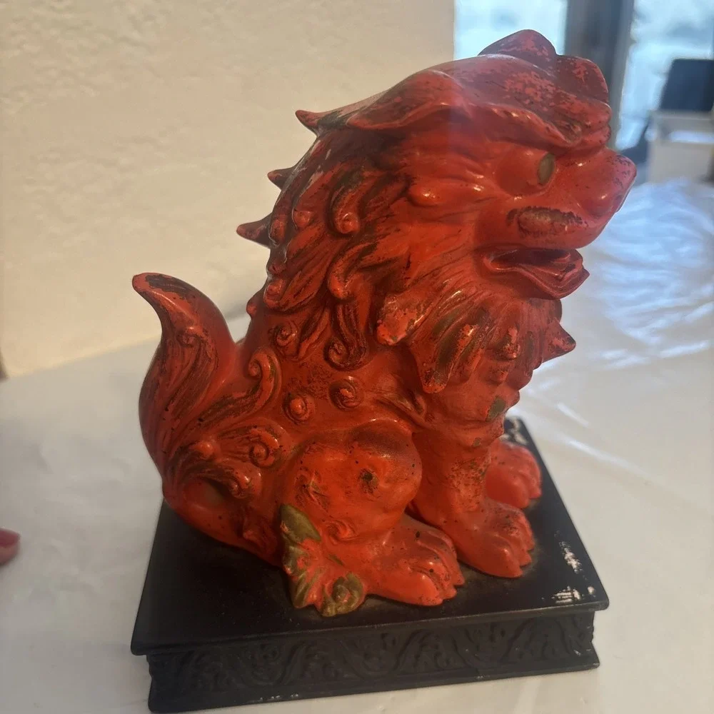 Vintage Napcoware‎ Golden Foo Dog Ceramic Pottery Figurine c--6/62  Midcentury